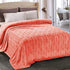 Whale Flotilla Flannel Fleece Twin Size(90x66 Inch) Lightweight Bed Blanket, Soft Velvet Bedspread Plush Fluffy Coverlet Palm Leaf Design Decorative Blanket for All Seasons, Coral