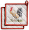 Maison d' Hermine Campagne 100% Cotton Pot Holder Set of 2 Heat Resistant Pot Holder with Loop for BBQ Cooking Baking Grilling Microwave Barbecue Spring/Summer (8"x8")