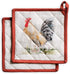 Maison d' Hermine Campagne 100% Cotton Pot Holder Set of 2 Heat Resistant Pot Holder with Loop for BBQ Cooking Baking Grilling Microwave Barbecue Spring/Summer (8"x8")