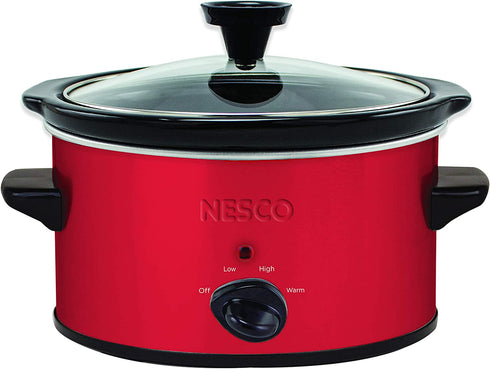 NESCO SC-150R, Oval Slower Cooker, Red, Ceramic, 1.5 quart, 120 watts