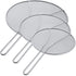 U.S. Kitchen Supply 13", 11.5", 9.5" Stainless Steel Fine Mesh Splatter Screen with Resting Feet Set - Use on Boiling Pots, Frying Pans - Grease Guard