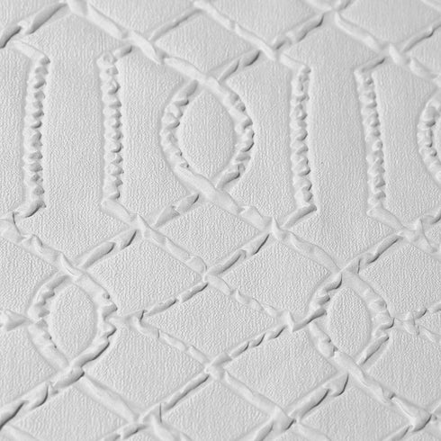 OWENIE White Shower Curtain for Bathroom, 3D Embossed Geometric Polyester Fabric, Innovative Design, 72 x 72 Inch