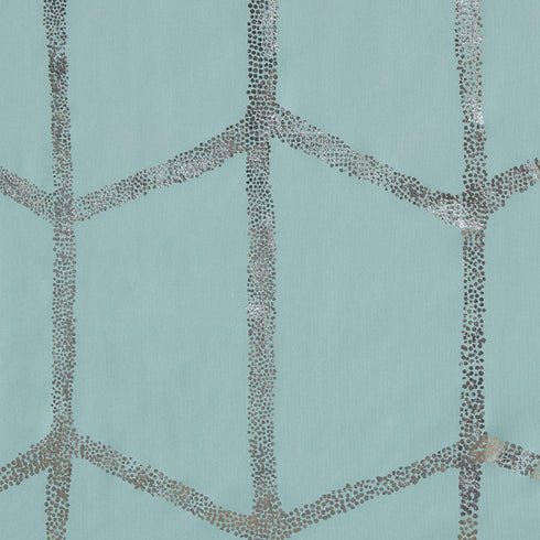 Intelligent Design Raina Shower Curtain Printed Geometric Metallic Machine Washable Modern Home Bathroom Decorations, 72 in x 72 in, Aqua