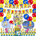131Pcs Birthday Party Supplies, Birthday Decorations Set for Boys and Girls Include Banner, Cake Topper, Cupcake Toppers, Plates, Stickers, Balloons, Birthday Party Decorations for Kids