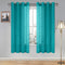 DWCN Turquoise Faux Linen Sheer Curtains - Grommet Voile Window Curtain Drapes for Bedroom Living Room 52 x 63 inch Length, Set of 2