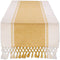 DII Dobby Stripe Woven Table Runner, 13x72, Honey Gold