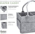 Parker Baby Diaper Caddy - Nursery Storage Bin and Car Organizer for Diapers and Baby Wipes - Grey