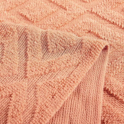 BRSnugU Throw Blanket for Couch,Warm & Cozy Fluffy Acrylic Knitted Bed Throws with Tassels for Sofa,Decor,Travel,All Seasons Suitable for Adults and Kids,50"x60",Coral