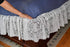 Home-X - White Lace Scalloped Elastic Bed Wrap Around, Easy Fit, Dust Ruffle Bed Skirt | Queen/King