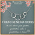 AnalysisyLove Four Generations Necklace for Great Grandma Gifts - Sterling Silver 4 Circle Infinity Necklaces for Women, Mom Gift, Mothers Day Jewelry, Grandmother Birthday Gifts from Grandchildren