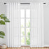 NICETOWN White Linen Sheer Curtains and Drapes 84 inches Long, Rod Pocket & Back Tab semitransparent with Light Through Vertical Window Treatments for Sliding Glass Door & Living Room, 52"W, Set of 2