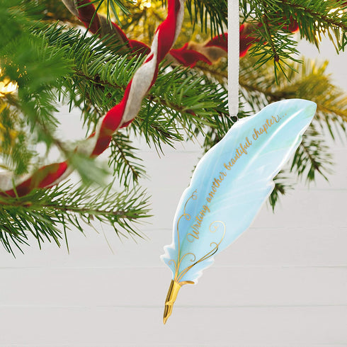 Hallmark Keepsake Christmas Ornament 2021, The Next Chapter Feather Quill, Porcelain