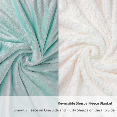 Catalonia Fluffy Sherpa Throw Blanket, Super Soft Mink Plush Couch Blanket, TV Bed Fuzzy Blanket, Comfy Warm Heavy Throws, Comfort Caring Gift,50x60 inches, Teal