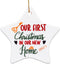 Heart's Sign Ceramic First Christmas in New Home Ornament 2021 | Xmas New Homeowner | New Home Gifts for Home | Our First Apartment Ornament 2021 | New House Gifts for Newlyweds Home