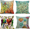 Emvency Set of 4 Throw Pillow Covers of Birds Tree Life and Green Oil Painting Hundreds Bird Decorative Pillow Cases Home Decor Square 20x20 Inches Pillowcases