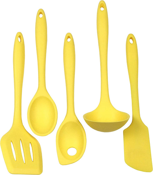 Chef Craft Premium Silicone Kitchen Tool and Utensil Set, 5 Piece, Yellow