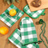 6 Pieces Christmas Buffalo Plaid Pot Holders Oven Mitts Dish Towels Set, Farmhouse Plaid Mitts Tea Towels Multipurpose Holder for Kitchen Cooking Baking Grilling Home Decoration (Green and White)