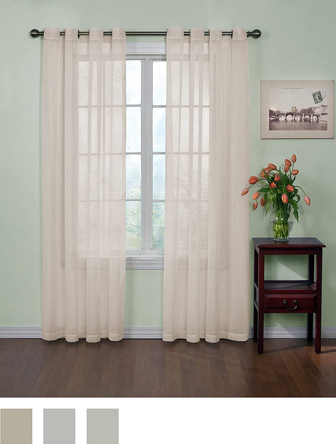 Curtain Fresh Arm and Hammer Odor Neutralizing Sheer Curtain Panel, 63L x 59W in., Ivory