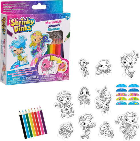 Just Play Shrinky Dinks Minis Mermaids, Kids Art and Craft Activity Set