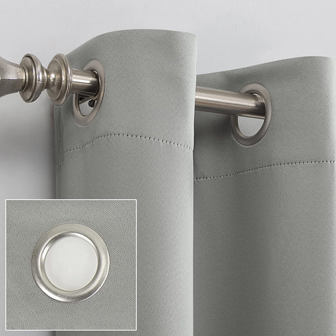 Sun Zero Soho 2-pack Blackout Energy Efficient Grommet Curtain Panel Pair, 54" x 108", Silver