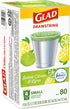 Glad Small Kitchen Drawstring Trash Bags 4 Gallon Green Trash Bag Febreze , Sweet Citron & Lime, 80 Count (Package May Vary)