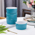 Set of 4 Bake And Serve Ceramic 12 Oz Souffle Dish Oven Safe Oven To Table Ramekins for Desserts Snacks Appetizers Casserole Creme Brulee, Teal