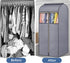 SLEEPING LAMB 54" Garment Bag Organizer Storage with Clear PVC Windows Well-Sealed Garment Rack Cover Hanging Closet Cover for Dresses Coats Jackets Closet Storage, Grey
