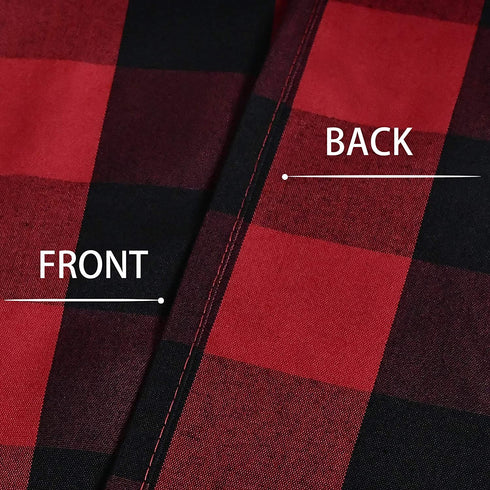 SeeGlee Red and Black Plaid Thermal Insulated Energy Saving Curtain Tiers for Loft -Rustic Farmhouse Living Buffalo Check Cottage Short Curtain Valances(29 W x 36 Inches Long,2 Panels)