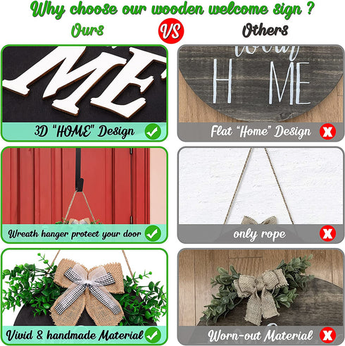 jollylife Welcome Sign Front Door Decorations + Wreath Hanger + 21PCS Interchangeable Seasonal Plaques -St Patricks Day/Easter/Spring Decor Home Porch Indoor Outdoor Hanging Ornaments Gifts