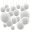 24 Pc Paper Round Lantern for Birthday Bridal Wedding Baby Shower Parties - Great for Indoor or Outdoor (White)