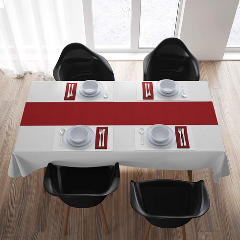 Encasa Homes Table Runner for 8 Seater Dining - Deep Red - Large 13 x 104 inch, 100% Cotton Plain Dyed Solid Colours Decorative Cloth for Party, Banquet, Restaurant & Outdoors - Machine Washable