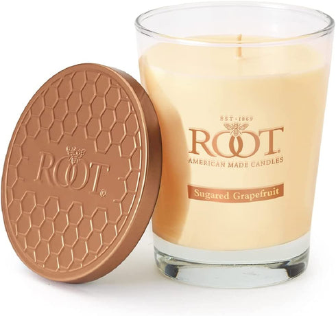 Root Candles 8870296 Honeycomb Veriglass Scented Beeswax Blend Candle, Large, Sugared Grapefruit