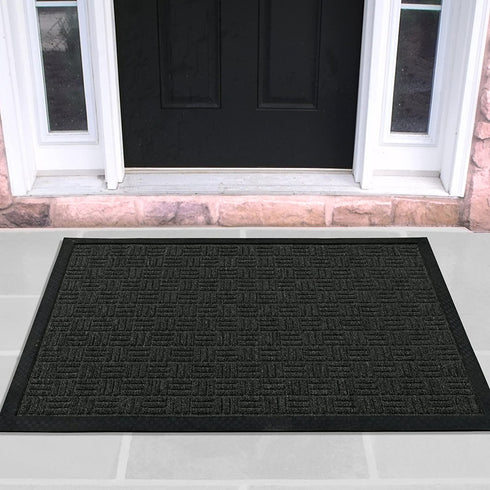 Ottomanson RDM Rubber Doormat, 24 in x 36 in, Charcoal