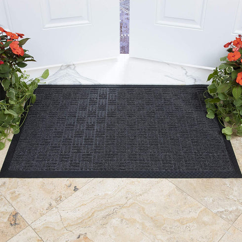 Ottomanson RDM Rubber Doormat, 24 in x 36 in, Charcoal