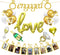 Engagement Wedding Decorations,Gold Engaged Banner, Photo Banner and Set of 12+5 distinctive Balloons for Engagement/Wedding/Anniversary/Valentines Day Party