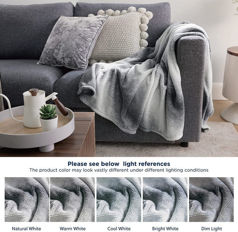 Bedsure Fleece Blankets Twin Size Grey - Cozy Lightweight Soft Throws and Blankets for Sofa, 60x80 Inches
