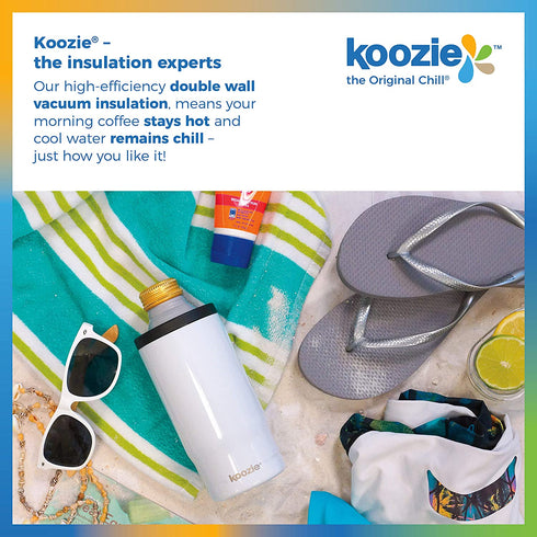 KOOZIE® Stainless Steel Triple 3-in-1 Can Cooler, Bottle or Tumbler with Lid for 16 oz Tall Boy Cans, Double Wall Vacuum Insulated for Hot and Cold Drinks | Royal Blue