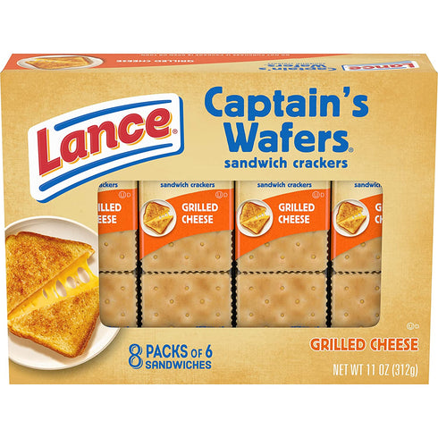 Lance Sandwich Crackers, Captain's Grilled Cheese Wafers, 8 Ct Box