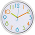 Bernhard Products Colorful Kids Wall Clock 10 Inch Silent Non Ticking Quality Quartz Battery Operated Wall Clocks, Easy to Read 3D Multi Colored Numbers Nursery Classroom Office Kitchen, White Frame