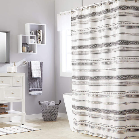 SKL Home by Saturday Knight Ltd. Geo Stripe Hand Towel Set, White 2 Count