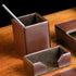 Dacasso Dark Brown Bonded Leather Pencil Cup