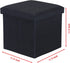 RONSTA Storage Ottoman, Foldable Cube Ottoman with Storage for Children, Foot Rest, Cloth Foot Stools and Ottomans with Memory Foam and Faux Linen Seat 12"X12"X12" (Linen-Black)