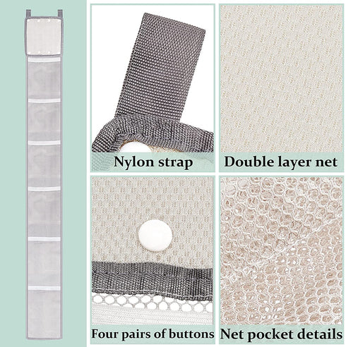 Hanging Mesh Shower Caddy Organizer with 6 Pockets Mesh Shower Organizer Shower Curtain Caddy Mesh Design for Bathroom Accessories (3)