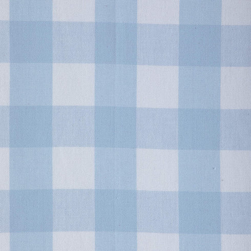 DII Buffalo Check Collection, Classic Farmhouse Table Runner, 14x108, Light Blue & White
