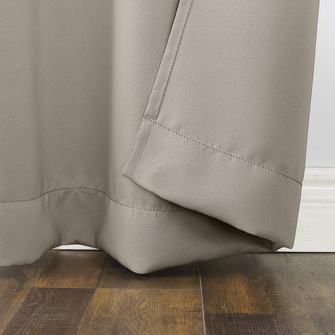 Sun Zero Soho Blackout Energy Efficient Grommet Curtain Single Panel, 54" x 84", Stone