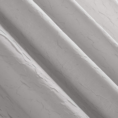 No. 918 Erica Crushed Texture Sheer Voile Rod Pocket Curtain Panel, 51 in x 84, Silver Gray