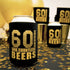 60th Birthday Decor and Party Favors, Beverage Sleeves Gift for Dad's 60th Birthday Party, Decorations and Party Supply, 60s Birthday Decorations for Men, 12-Pack, Black & Gold