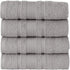 Qute Home 4-Piece Hand Towels Set, 100% Turkish Cotton Premium Quality Towels for Bathroom, Quick Dry Soft and Absorbent Turkish Towel Perfect for Daily Use, Set Includes 4 Hand Towels (Grey)