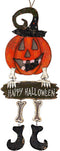 Transpac Halloween Decoration Wall Front Door Wreath Hanging Wood Metal Decor Indoor Outdoor 24" x 10.5" (Pumpkin Boo)