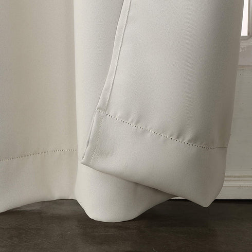 Sun Zero Soho Blackout Energy Efficient Grommet Curtain Single Panel, 54" x 63", Pearl Off-white
